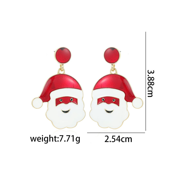 Wholesale Alloy bell snowman elk gingerbread man earrings Christmas earrings