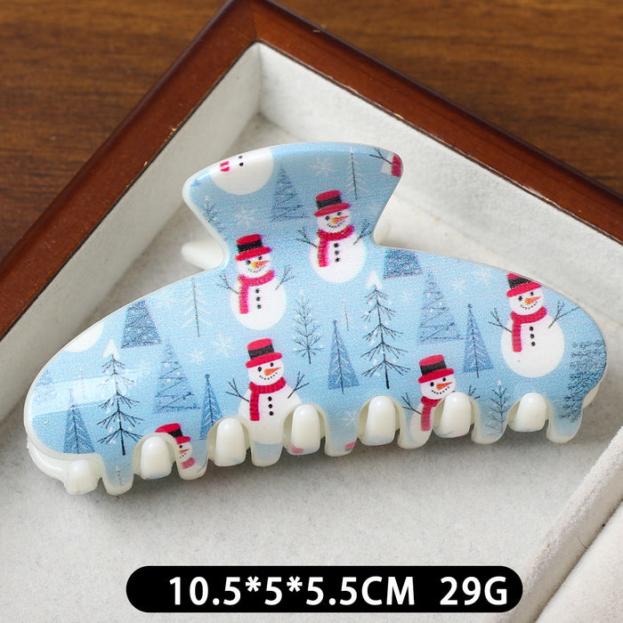 Wholesale Sweet Christmas Plaid Bear Large Plastic Hair Claw Clip Stylish Fashion Accessory For Women Great Gift Or Boutique Resale