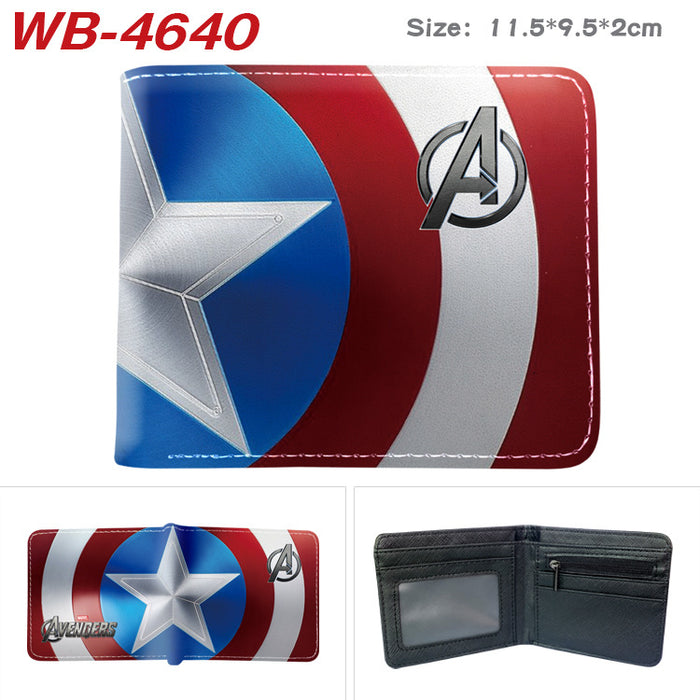 Wholesale Fashion Retro Superhero Bifold Wallet PU Leather Card Holder For Men Women