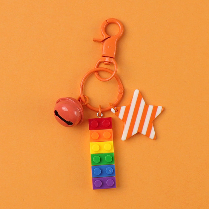 Wholesale Plastic Rainbow Building Block Keychain JDC-KC-CYa012