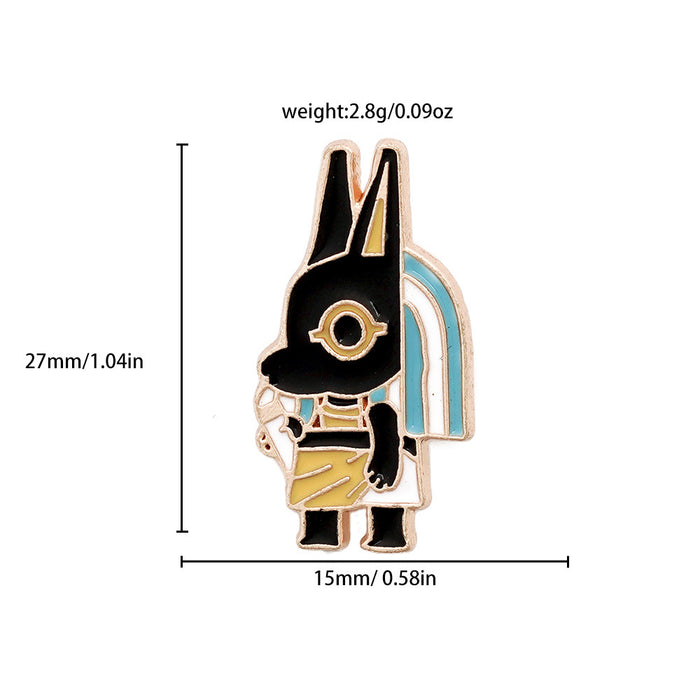 Wholesale Metal Electroplated Cartoon Egyptian Pharaoh Brooch Unisex Retro Pin Fashion Accessory For Bags Clothing Gifts