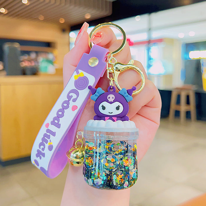 Wholesale Cartoon Acrylic Quicksand Bottle Oil Keychain JDC-KC-KuM014