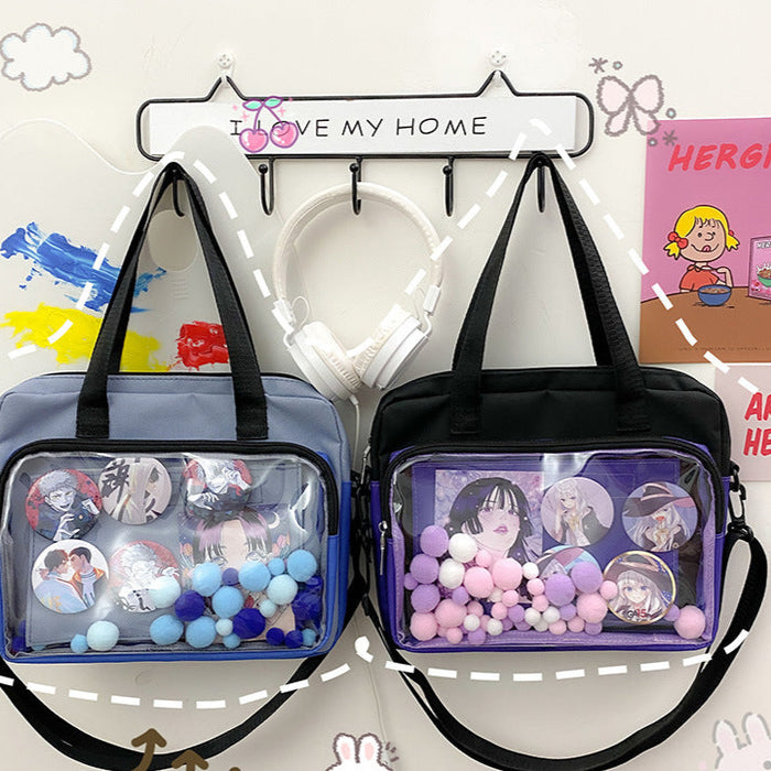 Wholesale  Secondary Cartoon Pain Bag Shoulder Bag 20cm Baby Bag Large Capacity Transparent Bag Crossbody Bag