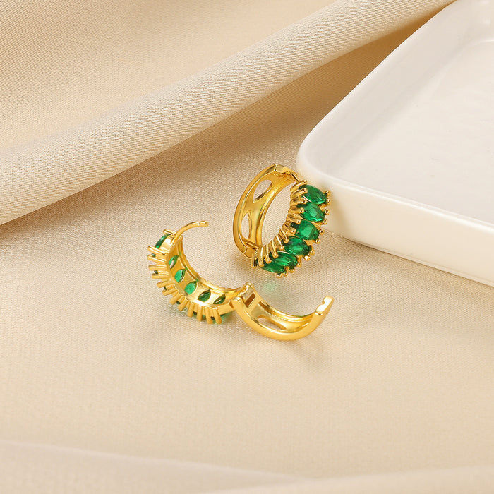 Wholesale Copper-Plated 18K Gold Earrings Elegant Hoop Light Luxury Earrings