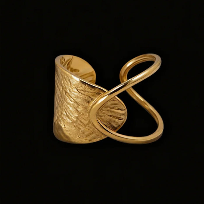 Wholesale Titanium steel gold open adjustable band ring