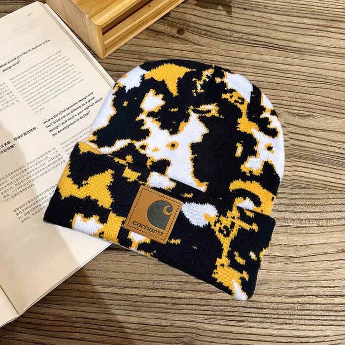 Wholesale black and white retro fashion milk pattern knitted wool hat