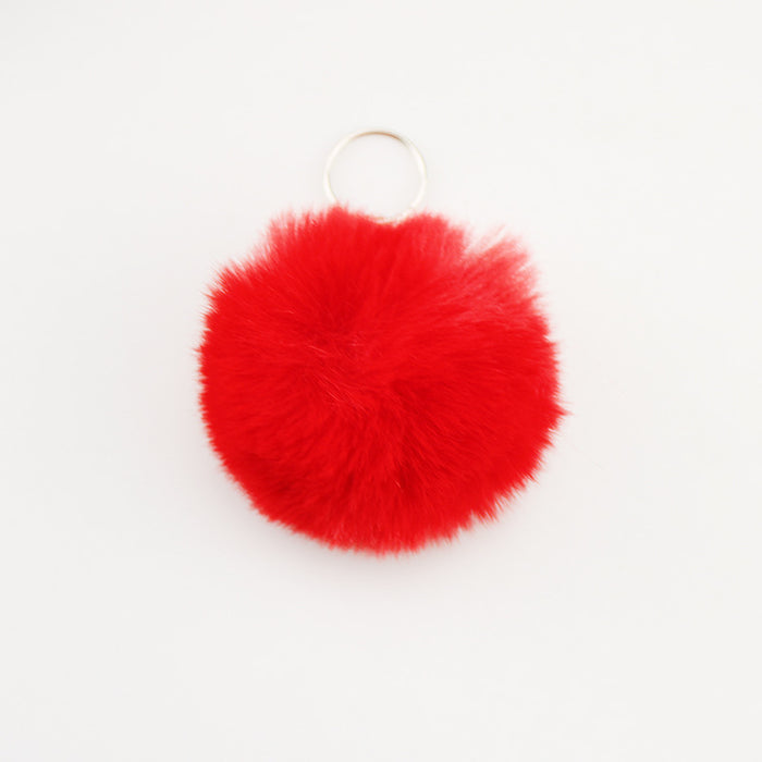 Wholesale Light Gray F Pom Pom Keychain 8Cm Car Key Accessory Boutique Gift