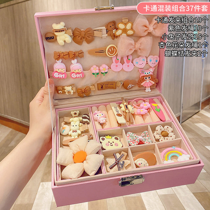 Wholesale Children' s New Headwear Girl Birthday Gift Jewelry Box Princess Girl Hair Accessories Set Gift Box Baby Hair Clip