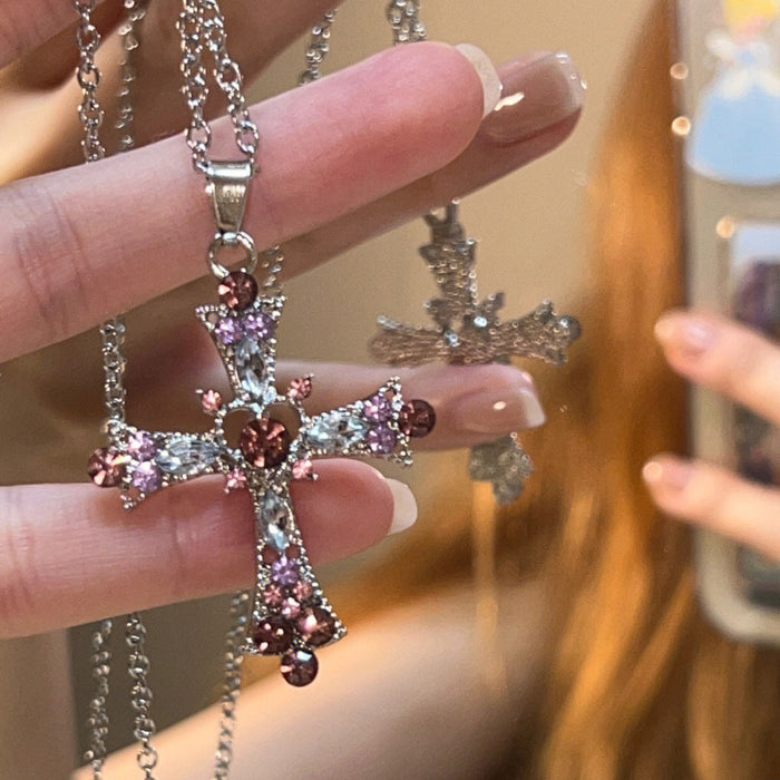 Wholesale Diamond-embedded Gothic necklace design clavicle chain