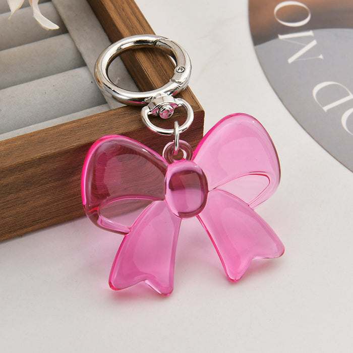 Wholesale Candy-colored acrylic bow keychain