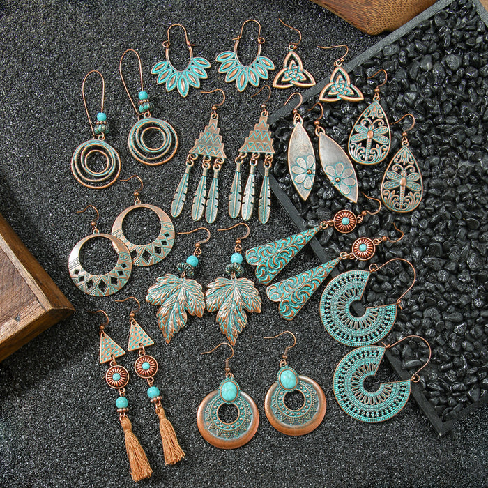 Wholesale Bohemian Floral Tassel Earrings Jewelry Accessory Boutique Resale MOQ≥2