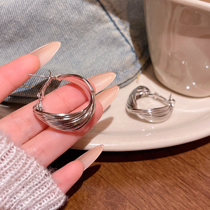 Wholesale Retro Metallic Exaggerated Large Statemente Hoop Earrings