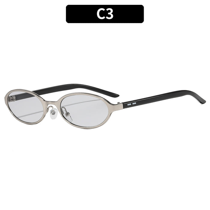 Wholesale Trendy Retro Oval Metal Sunglasses with Gold Frame and Gray Lenses Fashion Accessory