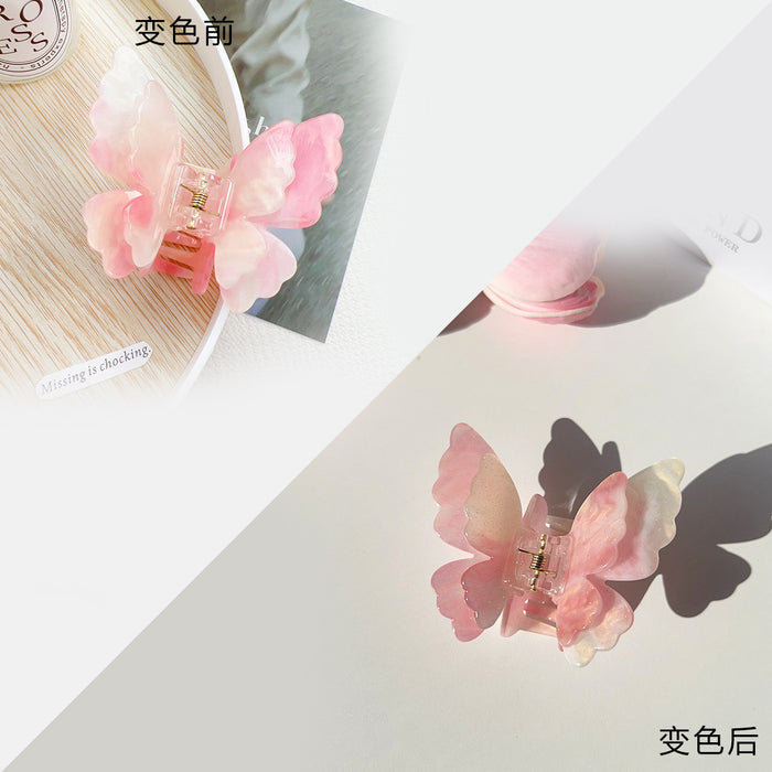 Wholesale Trendy Double-Layer Butterfly Hair Clip Acrylic Hair Accessory