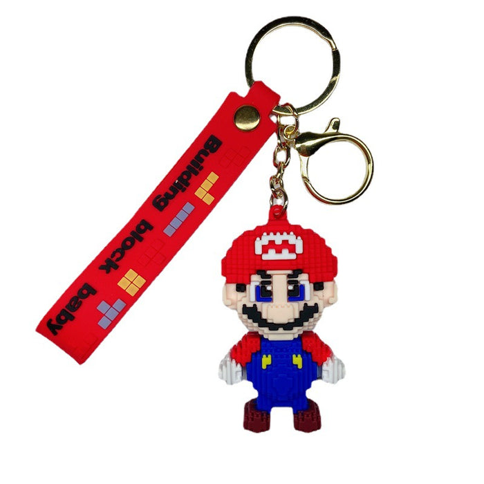 Wholesale Building Blocks Silicone Cartoon Creative Cute Keychain JDC-KC-YueW005