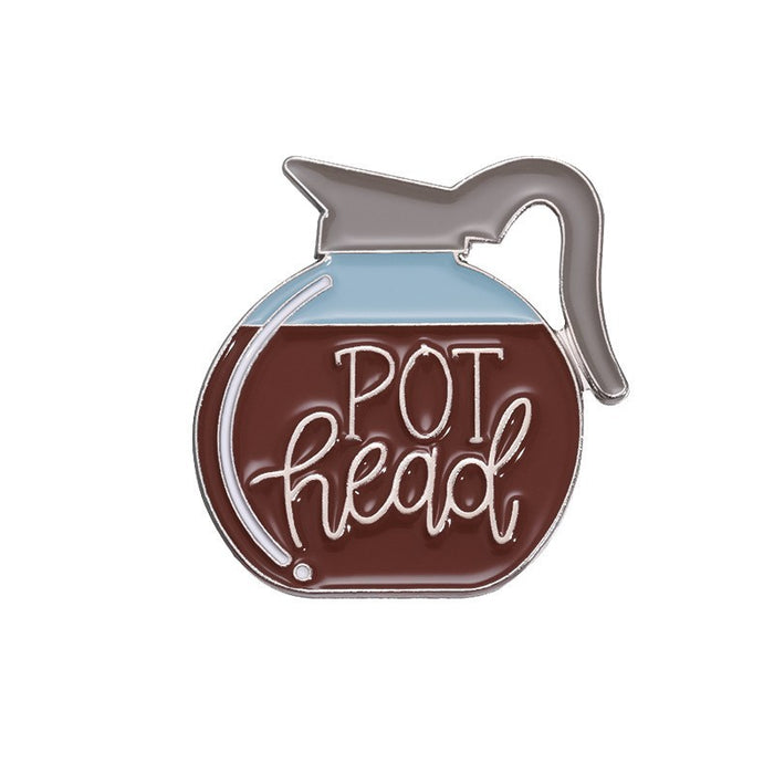 Wholesale Cartoon Coffee Cup Shape Brooch Pin Set Zinc Alloy Decorative Accent