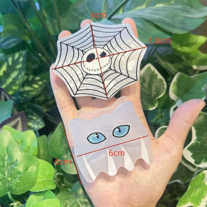 Wholesale  series  web clip skull print ponytail clip cartoon white cat shark clip headdress