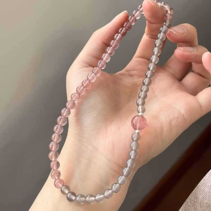 Wholesale Strawberry Crystal White Crystal Double Circle Peach Blossom