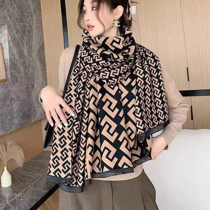 Wholesale Autumn and Winter Plaid Letter Scarf JDC-SF-Xuanx004