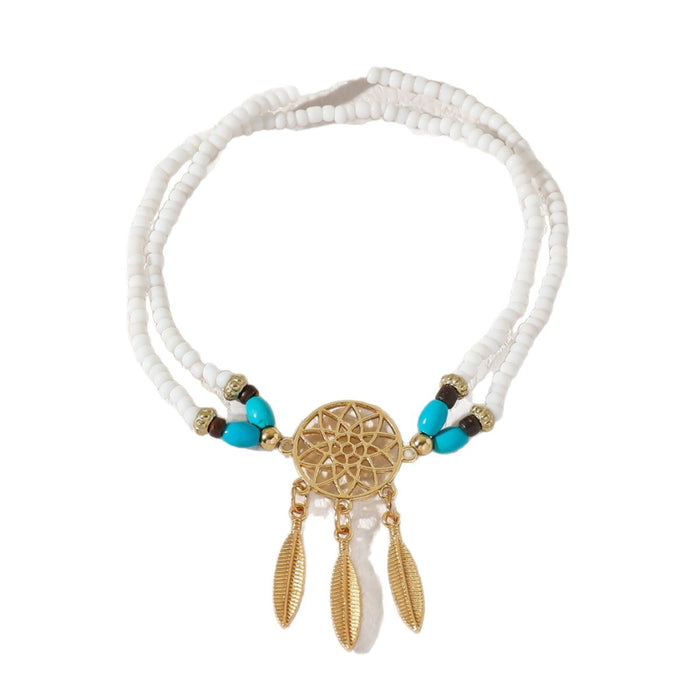 Wholesale Bohemian Dream Catcher Anklet Alloy Tassel Travel Gift MOQ≥2