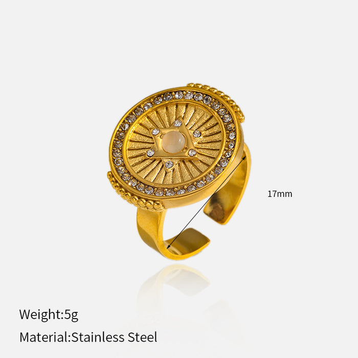 Wholesale Electroplating stainless steel ring, niche, high-end, light luxury, non fading, open mouth ring