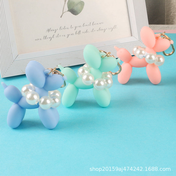 Wholesale Silicone Pearl Balloon Dog Keychain JDC-KC-YiHan008