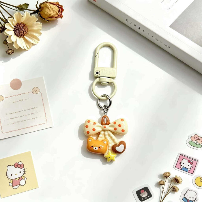 Wholesale Cute Bow Bear Resin Bag Charm Sweet Pendant DIY Gift For Couple And