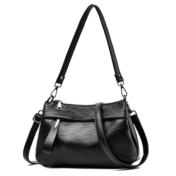 Wholesale Women's Bag Three-layer Large Capacity Single Shoulder Crossbody Soft Leather Light Luxury Mother Bag