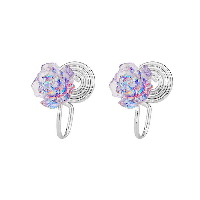 Wholesale Three dimensional rose earrings with retro and niche design, personalized earrings