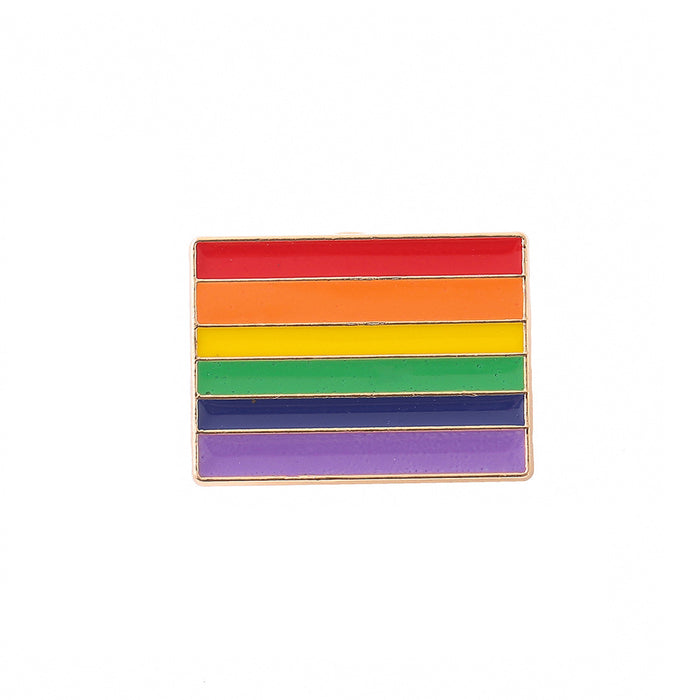 Wholesale Rainbow Love Letter Metal Badge JDC-BC-NanLuo003