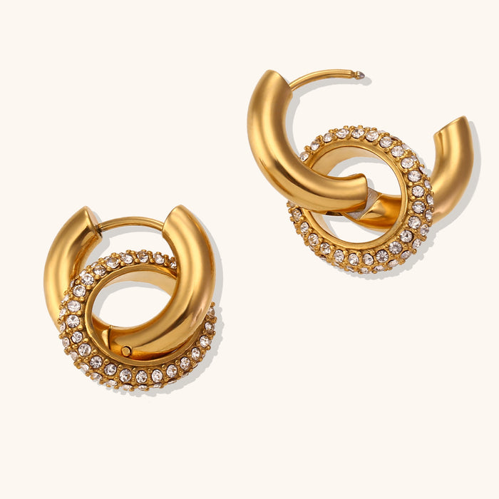 Wholesale Irregular C-shaped Earrings Stainless Steel Gold-plated Earrings JDC-ES-MengJ003