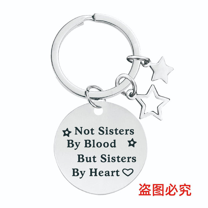 Wholesale Five-pointed Star Stainless Steel Keychain JDC-KC-GangGu050