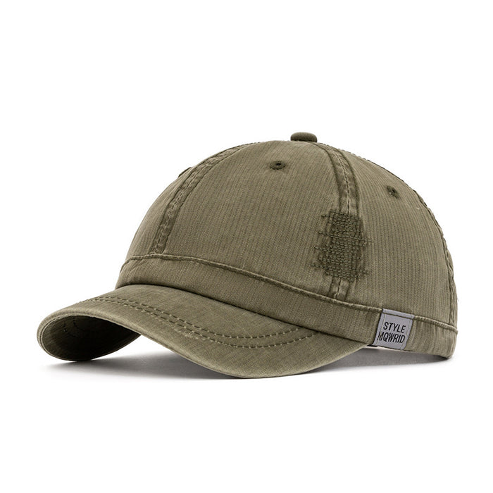 Wholesale Short brimmed baseball cap, fashionable washed duckbill cap, curved brimmed baseball cap, sun protection and sunshade cap