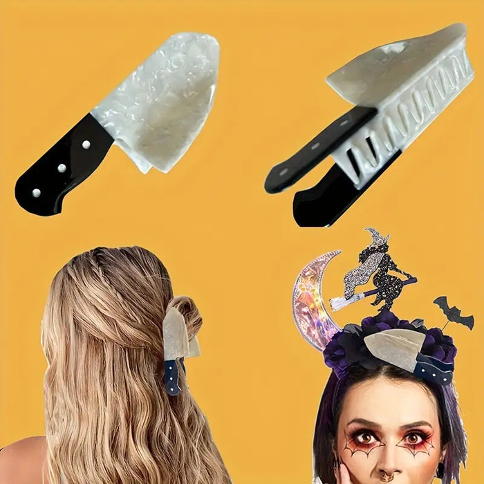 Wholesale Personalized simulation knife clip fun half-hair shark clip punk style ponytail clip  hairpin headdress