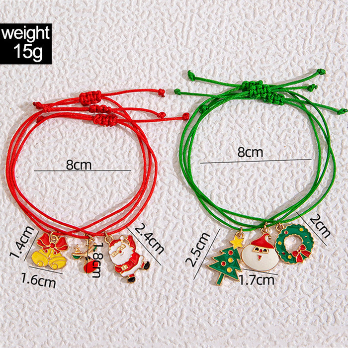 Wholesale Christmas Alloy Colorful Drop Oil Bracelet Santa Deer Snowman Fashion Accessory MOQ≥5
