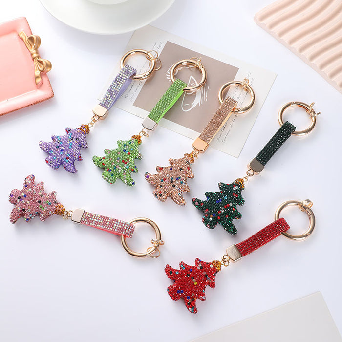 Wholesale Personalized and simple Christmas tree keychain