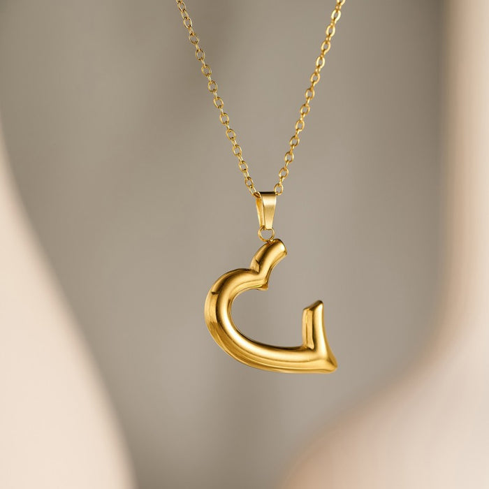Wholesale Stainless Steel Gold Plated Clavicle Heart Necklace