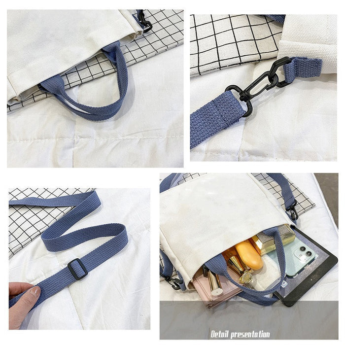 Wholesale Kpop Cartoon Print New Purple Canvas Handbag,  Shoulder Bag,