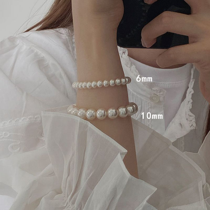 Wholesale Retro minimalist pearl elastic bracelet, light luxury fashion bracelet, versatile temperament bracelet, and accessories