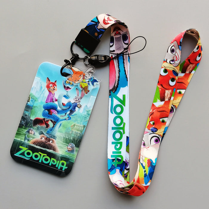 Wholesale Cartoon Anime Student Bus Card Holder Lanyard Keychain