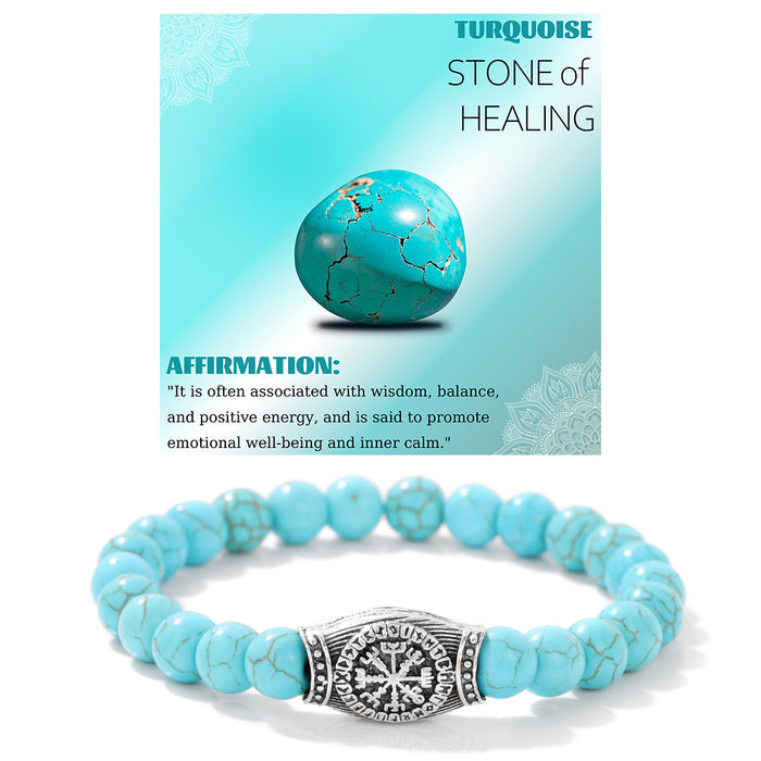 Wholesale Viking symbol bracelet with stone and gemstone bracelet