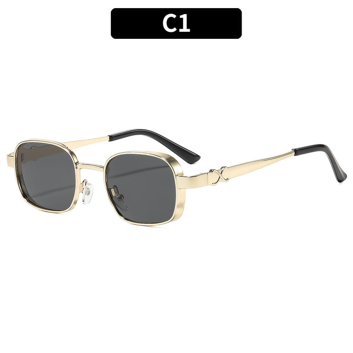 Wholesale Retro Square Sunglasses with UV400 Gold Frame Gray Lens for Driving Sun Protection