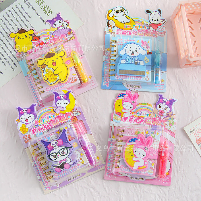 Wholesale 2pcs Mini Notebook Set — Cartoon-Themed Pocket Diary &  Ballpoint Pen Combo