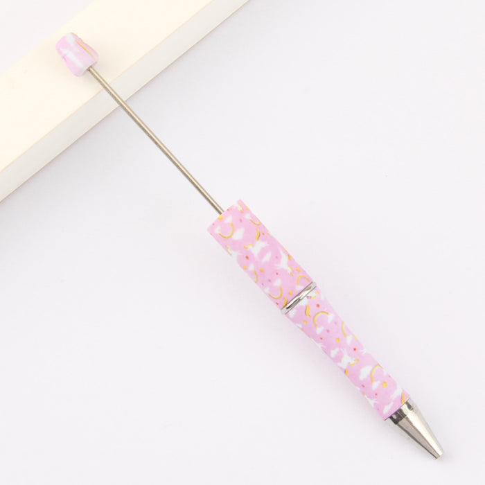 Wholesale DIY Beadable Pens  Cow Leopard Print  DIY for Beaded Plastic Pen JDC-PN-JinBN001