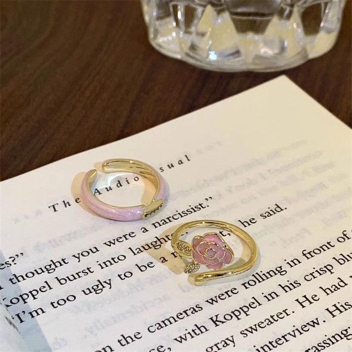 Wholesale Opening ring for women, niche design, exaggerated index finger ring, enamel ring, opening ring