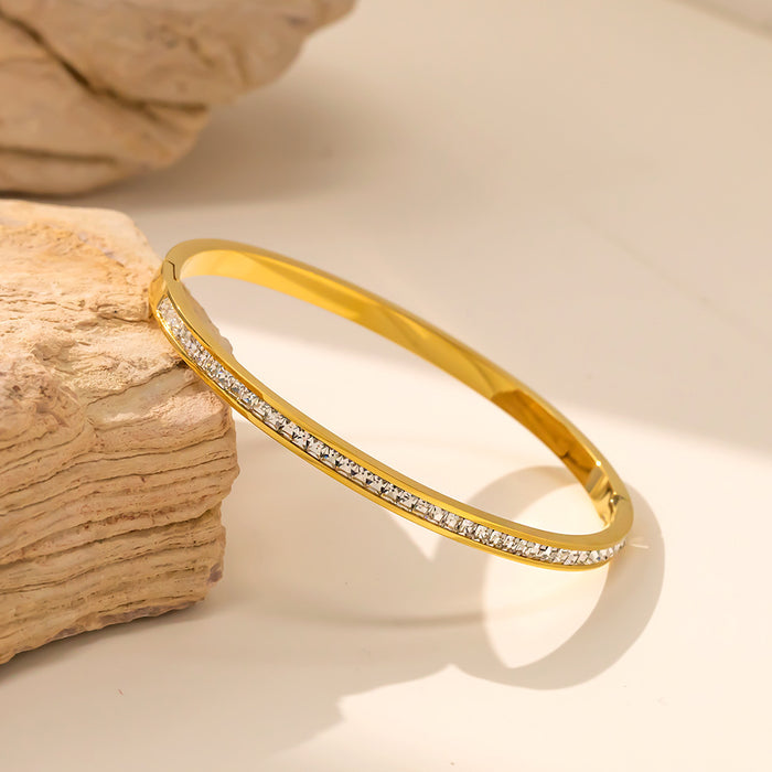Wholesale Stainless steel diamond-encrusted bracelet ring