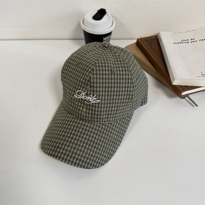 Wholesale Spring and Summer Brand Letter Embroidered Soft Top Baseball Cap Women's  Fashion  Plaid Cap