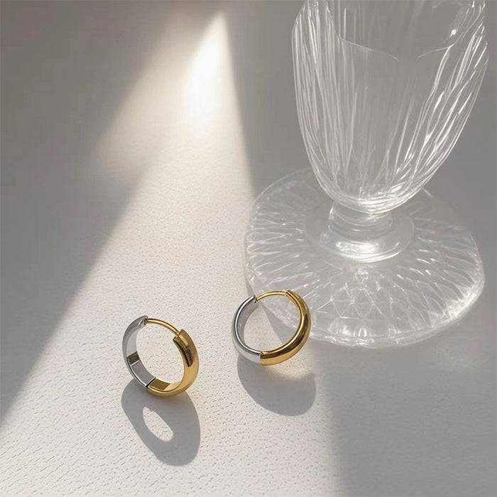 Wholesale Geometric earrings with ear loops, niche and high-end, non fading titanium steel earrings