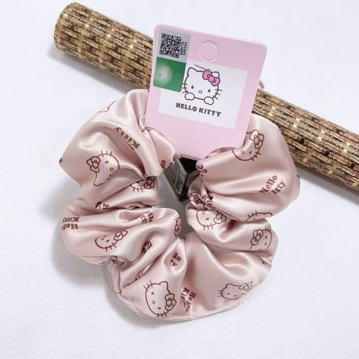 Wholesale Milk Coffee Color Filled Cotton Cute Hair Tie Scrunchie