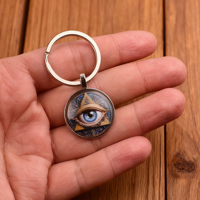 Wholesale Evil Eye Four-Leaf Clover Metal Keychain